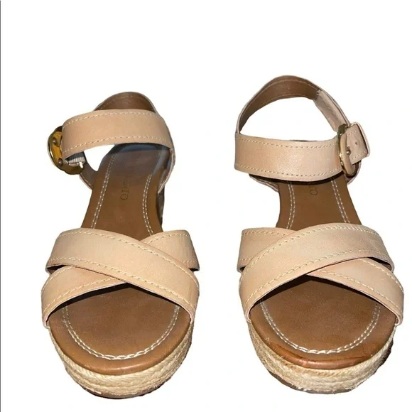 Franco Sarto Wedge Espadrilles. Tan color Size 8 1/2 M - Picture 8 of 13